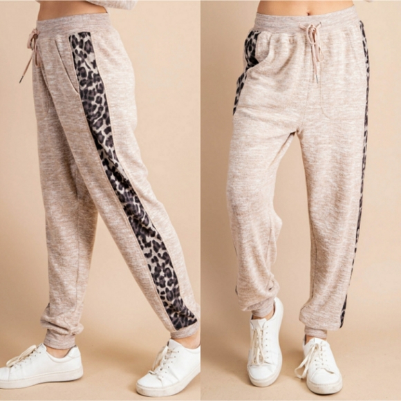 Luxe Label Pants - Wild Dreams Leopard Stripe Loungewear Joggers